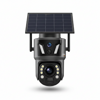 Caméra de Surveillance Solaire 4K Double Lentille – WiFi & 4G SIM