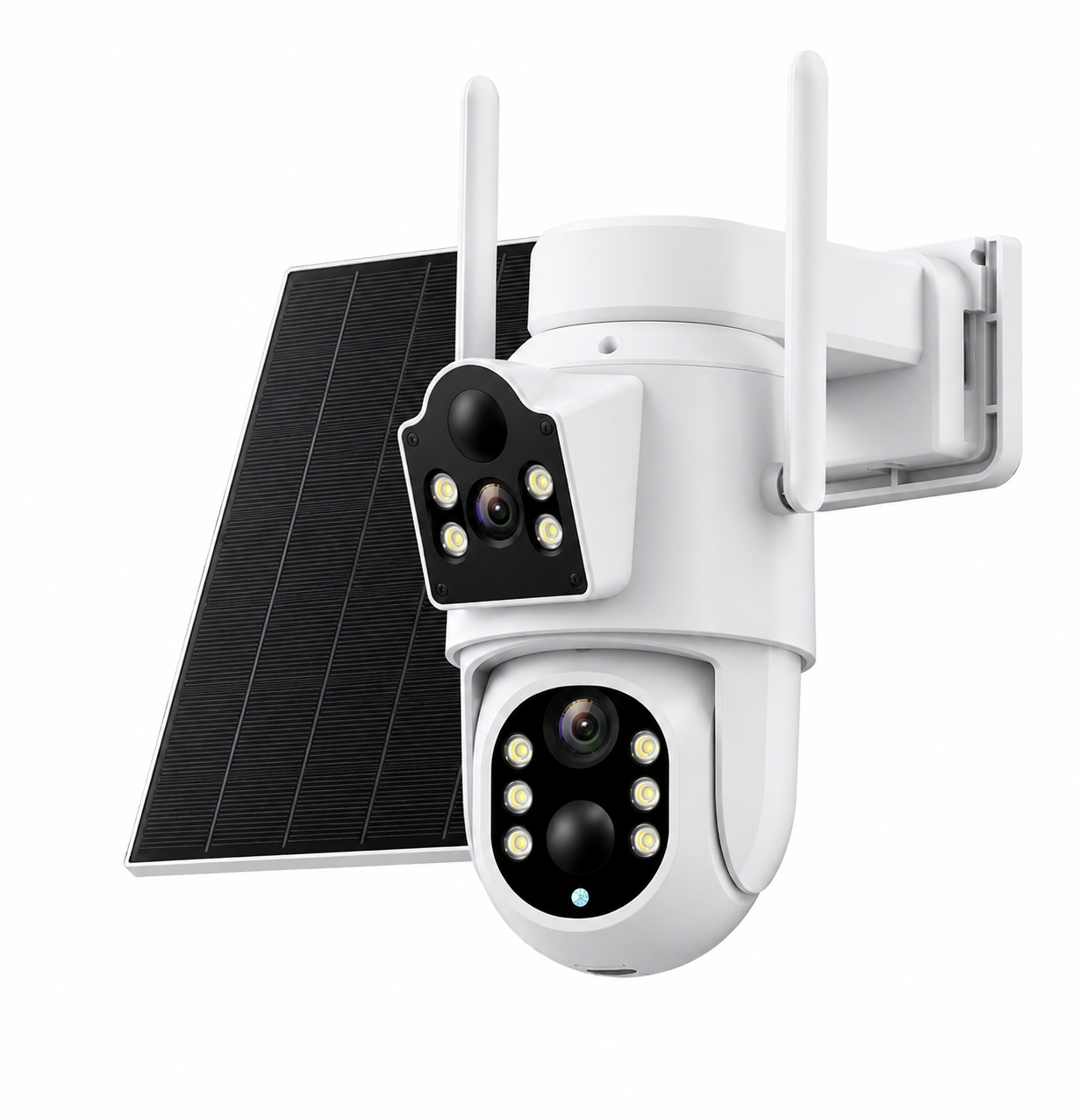 Caméra Solaire Double Objectif 4MP : Une Surveillance Sans Interruption, de Jour Comme de Nuit, Grâce à l'Énergie Solaire et à l'IA