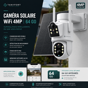 Caméra Solaire Double Objectif 4MP – Surveillance Autonome 24h/24, Rotation PTZ & Détection Intelligente
