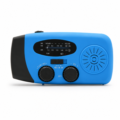 Radio Solaire d'Urgence Multifonction – Manivelle, Power Bank & Lampe LED