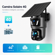 Caméra de Surveillance Solaire 4K Double Lentille – WiFi & 4G SIM