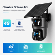 Caméra de Surveillance Solaire 4K Double Lentille – WiFi & 4G SIM