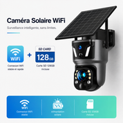 Caméra de Surveillance Solaire 4K Double Lentille – WiFi & 4G SIM