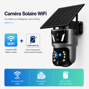 Caméra de Surveillance Solaire 4K Double Lentille – WiFi & 4G SIM