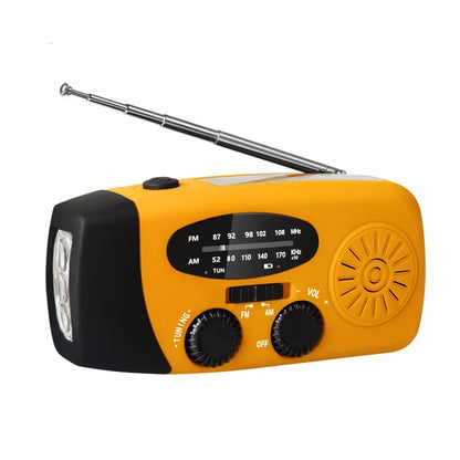Radio Solaire d'Urgence Multifonction – Manivelle, Power Bank & Lampe LED